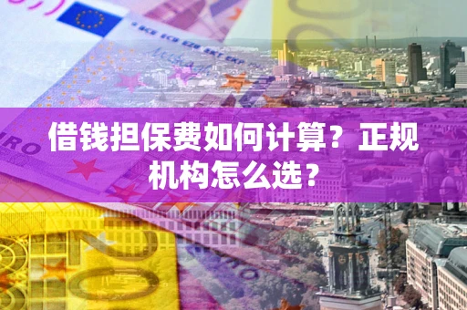 济南借钱担保费如何计算？正规机构怎么选？